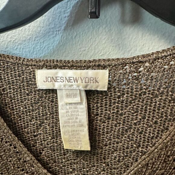 Jones New York Vneck Cut Rayon Knit Sweater Size Women's Medium - Picture 6 of 10